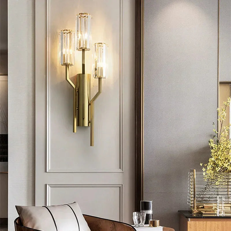 DecorBites™ Crystal Wall Lamp: Luxury LED Indoor Lighting for Bedroom & Living Room