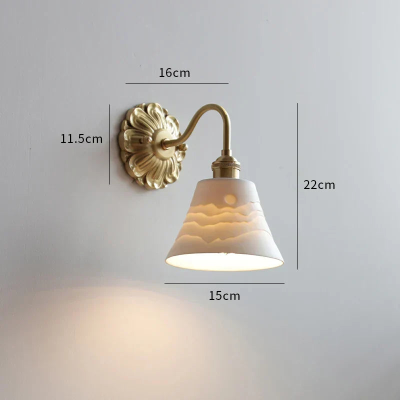 DecorBites™ Frosted Glass LED Wall Light Switch Socket Copper Lampara Pared