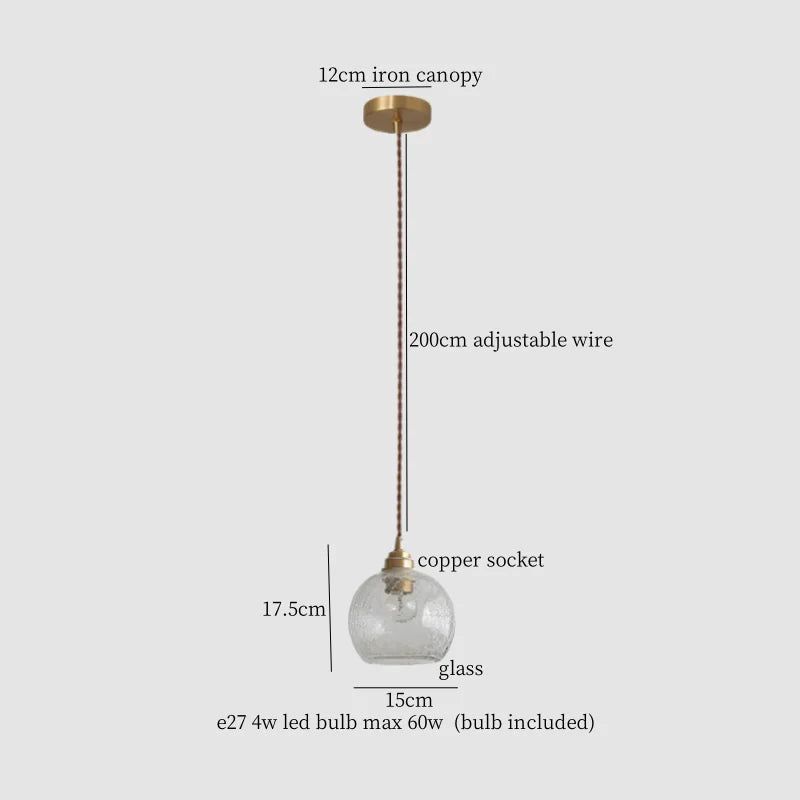 DecorBites™ Cracked Glass LED Pendant Light for Cafe Bar Kitchen Living Room