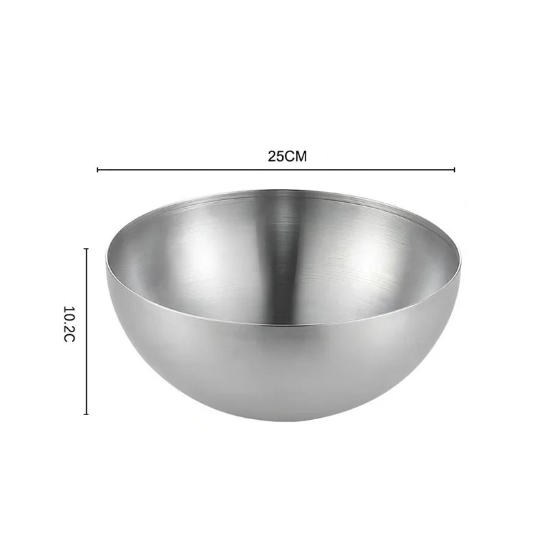 DecorBites™ Stainless Steel Mixing Bowls Set for Soup Salad Noodle Ramen Rice