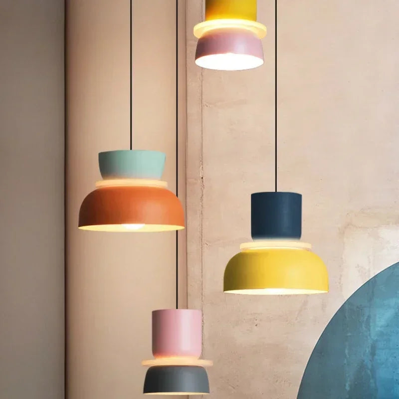 Macaron Acrylic Pendant Light With Iron Shade