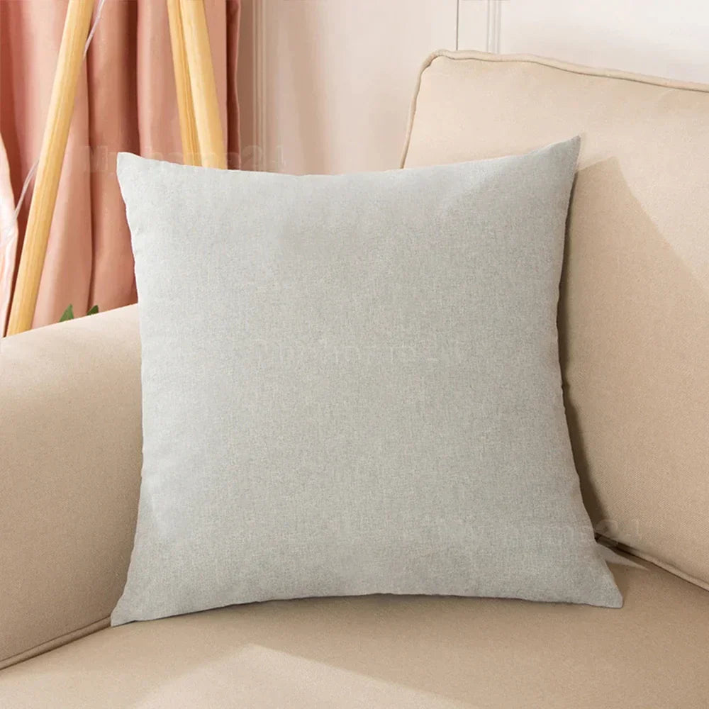 DecorBites™ Cotton Linen Pillow Cover Set for Home Decor - Plain Cushion Covers