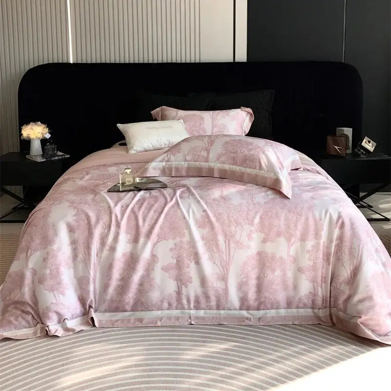 DecorBites™ Jungle Print Flowers Bedding Set: Silky Soft Duvet Cover, Sheet Set, Pillowcase