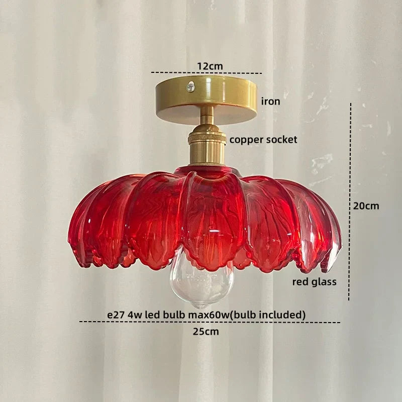 DecorBites™ مصباح سقف نحاسي زجاجي أخضر للشرفة والمطبخ LED حديث