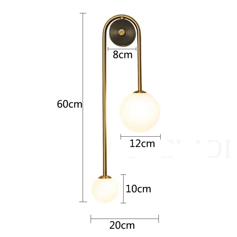 DecorBites™ Glass Ball LED Wall Light Modern Brass Decor for Bedroom Living Room