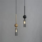 Nordic Gold and Black Glass Pendant Light