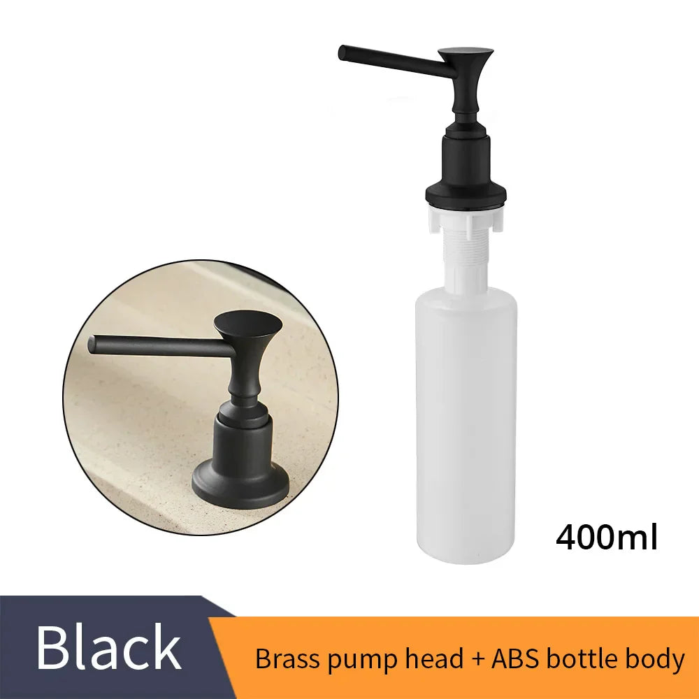 DecorBites™ 400ML Black Kitchen Liquid Soap Dispenser - Sink Replacement Bottle