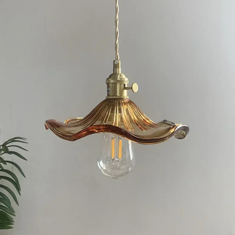 Nordic Minimalism LED Pendant Light Fixtures Bedroom for Living Room Bar Colorful Glass Copper Hanging Lamp Lights
