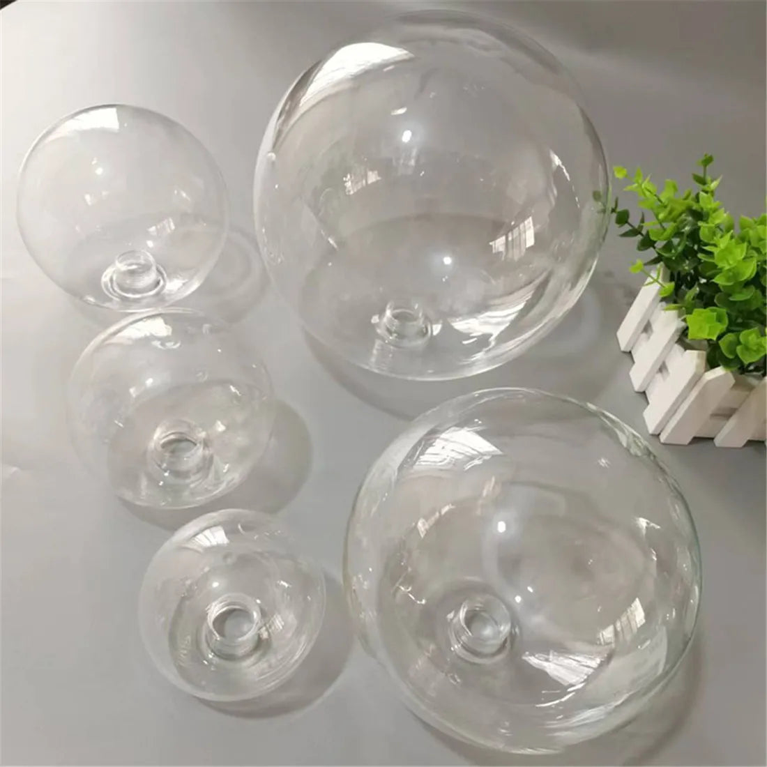 DecorBites™ Clear Glass Pendant Lamp Shade with 2.2cm Thread for Chandeliers & Hanging Lights
