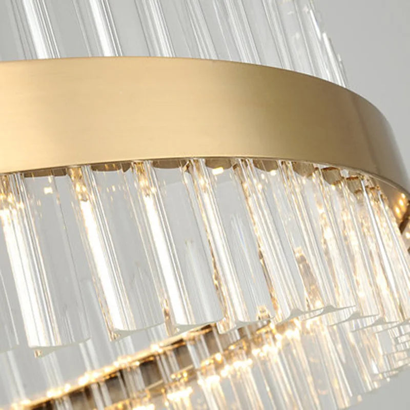 DecorBites™ ثريا كريستال ذهبية: إضاءة LED فاخرة وعصرية لغرفة الطعام والمعيشة وغرفة النوم
