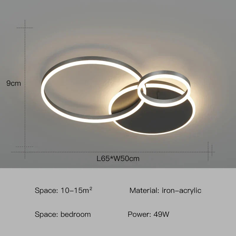 DecorBites™ ثريا سقف LED بتصميم حلقات إضاءة معلقة - إضاءة منزلية بلمسة عصرية
