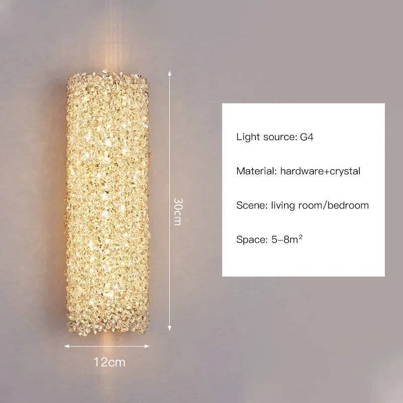 DecorBites™ Crystal Wall Lights Sconce for Bedroom Foyer Bedside Aisle.