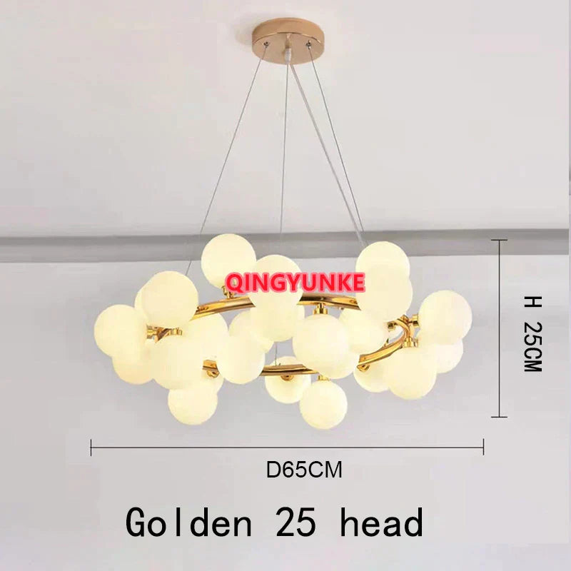 DecorBites™ Glass Ball Chandelier for Living Room - Modern Nordic Kitchen Island Ceiling Light