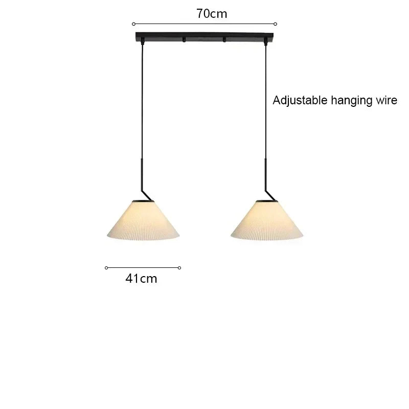 DecorBites™ Cream LED Pendant Light Nordic Pleated Chandelier for Home Decoration