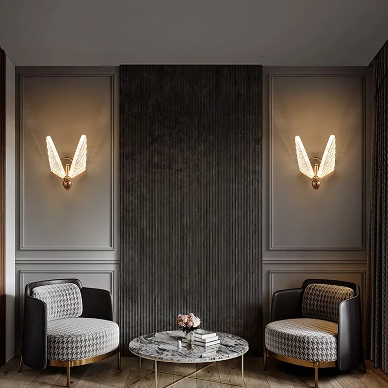 مصابيح جدارية فراشة LED من DecorBites™ لديكور غرف النوم والمعيشة، مصباح جداري داخلي