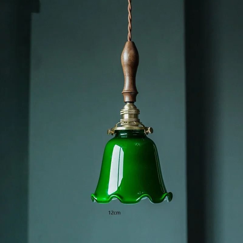 مصباح قلادة DecorBites™ LED الزجاجي الأخضر للمنزل والمطعم والبار والديكور على طراز الدور العلوي.