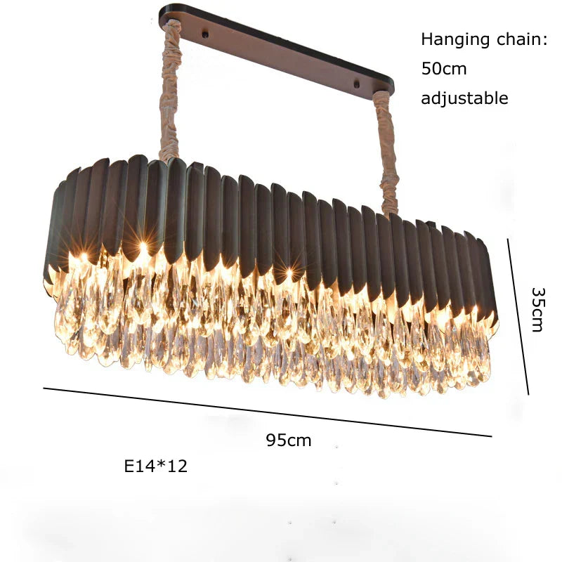 DecorBites™ Crystal Water Droplet Pendant Lights, Dimmable Luxury LED Dining Room Fixture