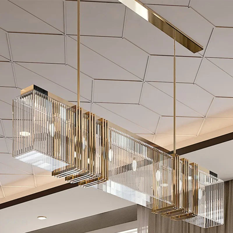 DecorBites™ Gold Lustre Steel Pendant Lights - Luxury Dining Room LED Hanging Lamp