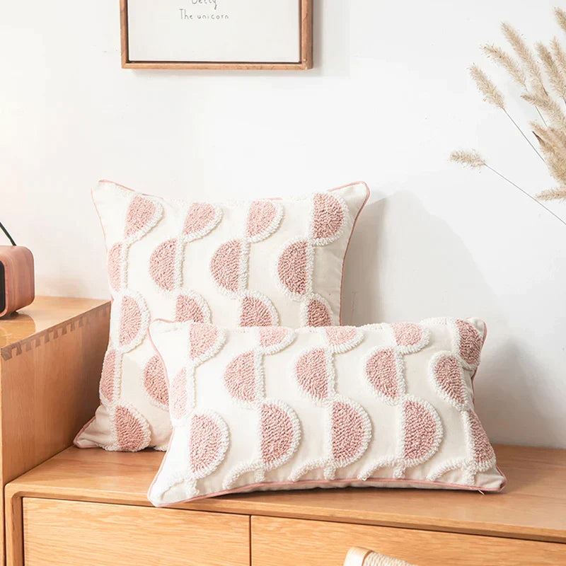 DecorBites™ Cotton Loop Tufted Ivory Cushion Cover for Home Decoration