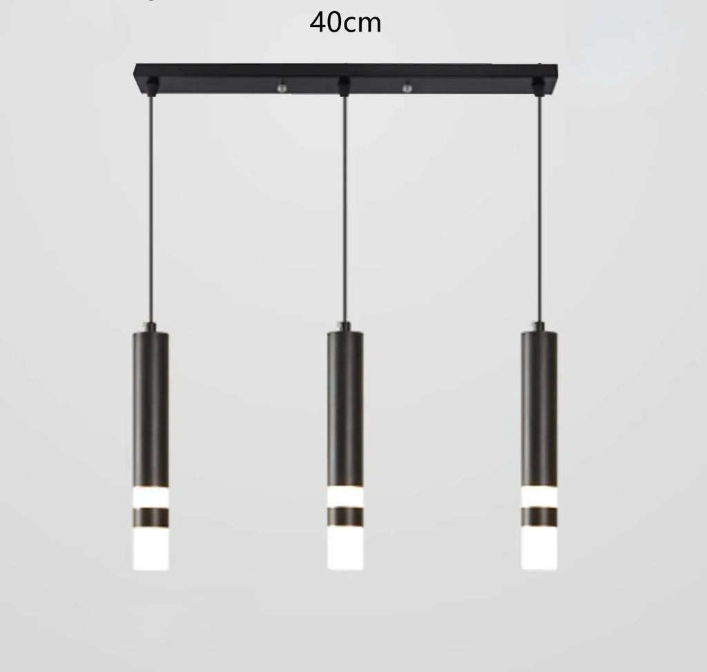 Modern Long Double Spotlight Pendant Light in Black/Gold