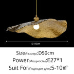 Vintage Lotus Leaf Gold Metal Pendant Light
