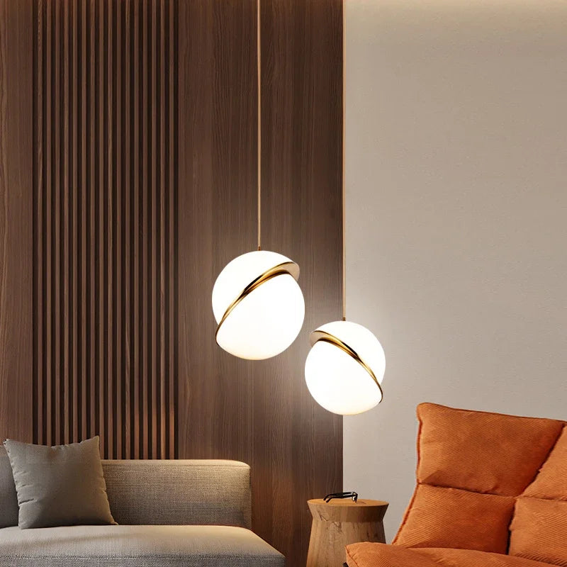 DecorBites™ Golden Ball Pendant Light | Nordic Style Dining Room Chandelier