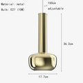 DecorBites™ Gold Chrome Pendant Light Adjustable Wire E27 Bulb Dining Room Sofa Lamp