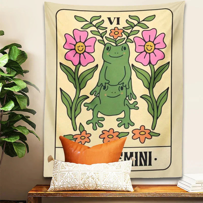 مفروشات حائط DecorBites™ Gemini Frog Constellation للديكور البوهيمي للغرفة
