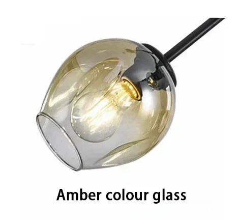 Modern Nordic Glass Pendant Light in Painted Metal