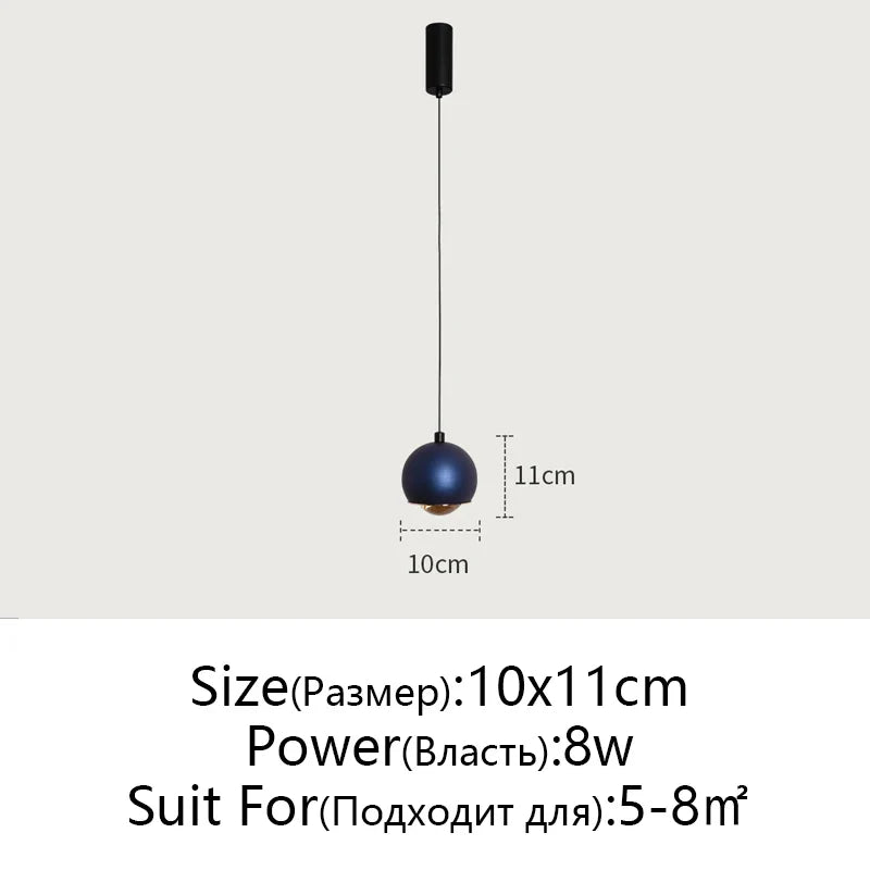 DecorBites™ Gold Metal Luster Pendant for Bedside & Kitchen Island - Minimalist LED Hanging Light