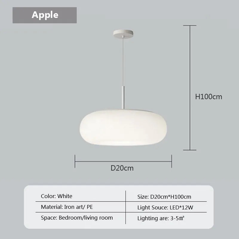 DecorBites™ Cream Apple LED Pendant Light for Cozy Illumination in Home Décor