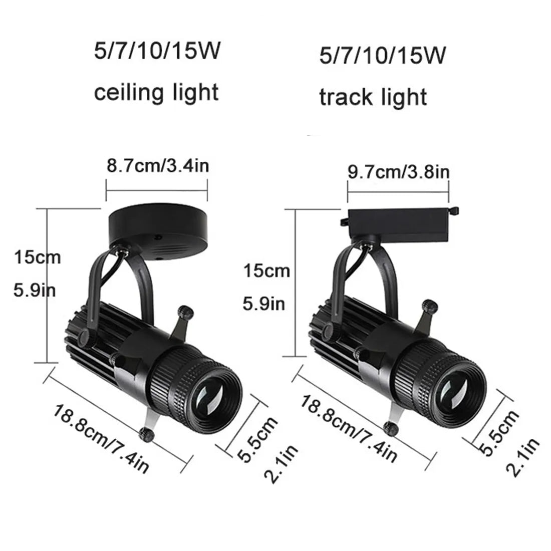 DecorBites™ Adjustable Aperture LED Spotlight 5/7/10/15W - Ideal for Bar, Shop & Commercial Use