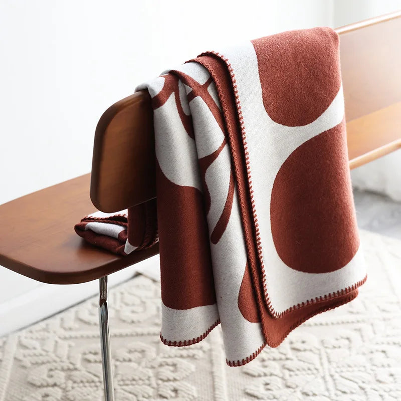 DecorBites™ Jacquard Imitation Cashmere Throw Blanket - Soft & Cozy Home Decor Essential