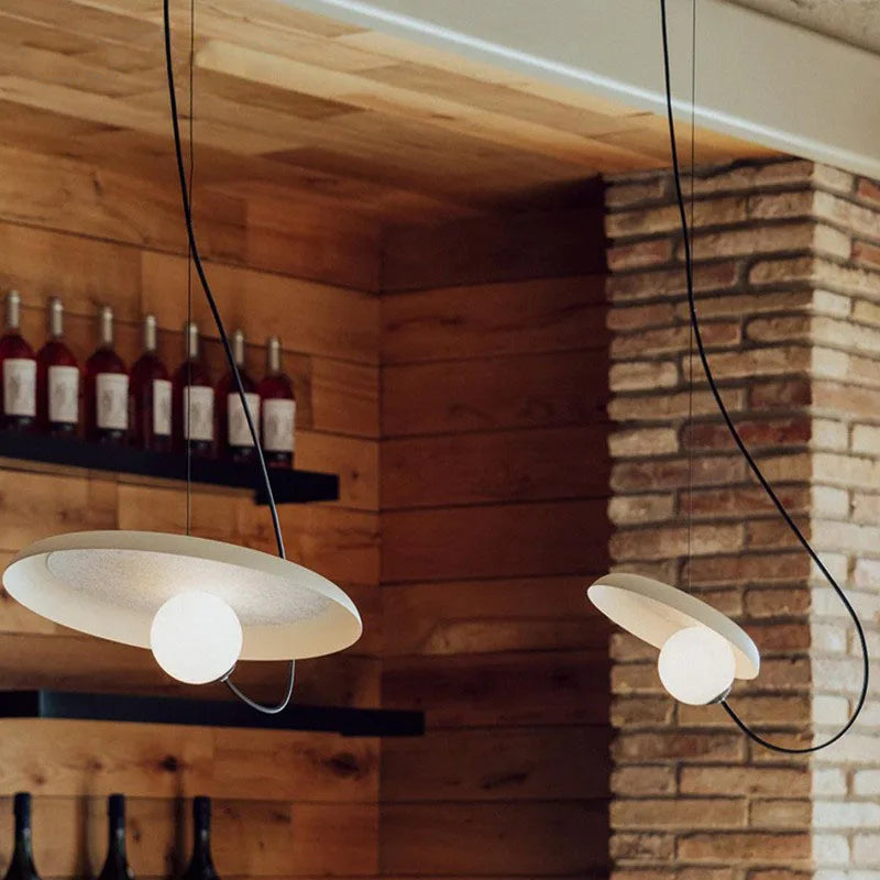 Magnetic Attraction White Metal Pendant Light