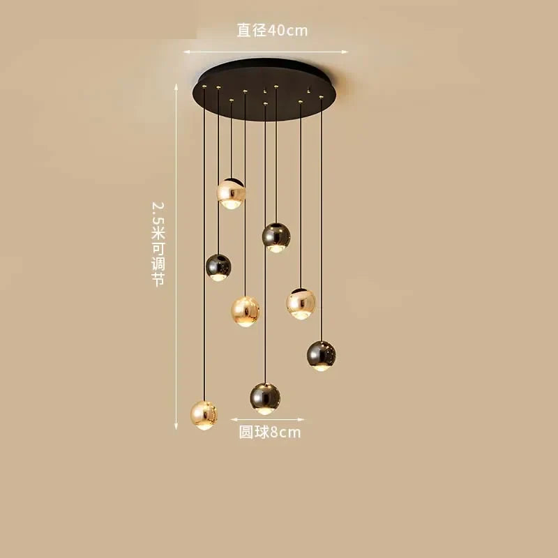 ثريا كريستال كروية ذهبية من DecorBites™ | وحدة إضاءة ديكور فنية حديثة