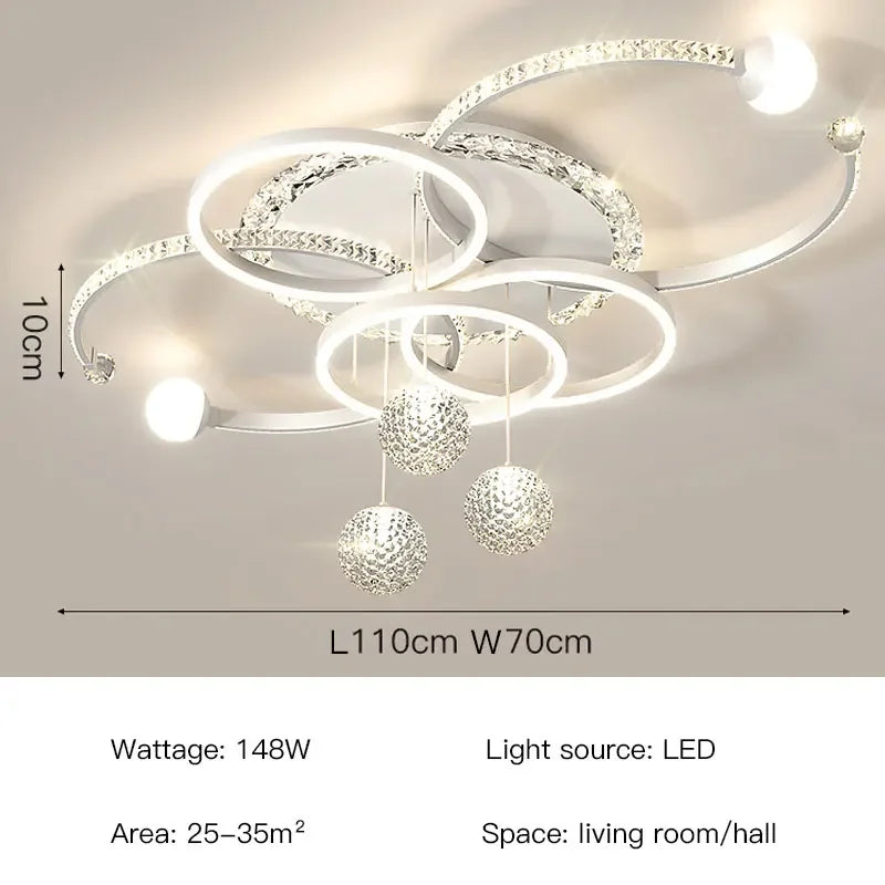 Modern Iron Acrylic Dimmable LED Pendant Light