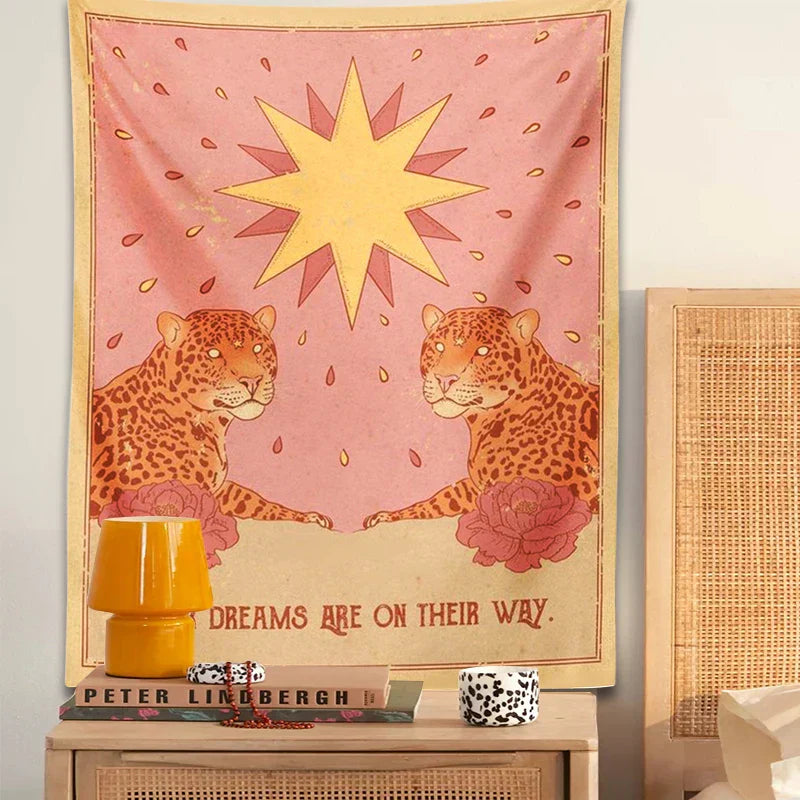 DecorBites™ Leopard Tapestry Wall Hanging | Psychedelic Bohemian Tapestries for Bedroom and Living Room