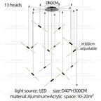 Modern Black Multi-Light Stairwell Pendant Light