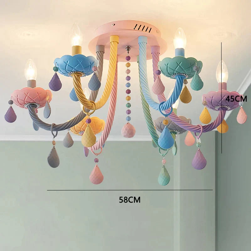 ثريا سقف ماكارون LED لغرفة الأطفال من DecorBites™ لديكور غرفة نوم الأولاد والبنات