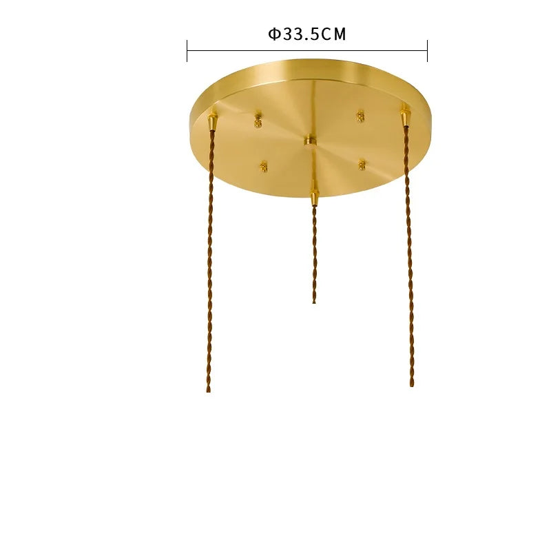 DecorBites™ Cracked Glass Copper Wooden Pendant Light for Home Indoor Living Room