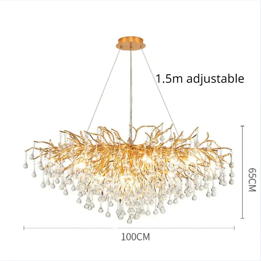 DecorBites™ Crystal Dendritic Chandelier: Modern Luxe for Living Room, Dining Room, Bedroom, Hotel Lobby
