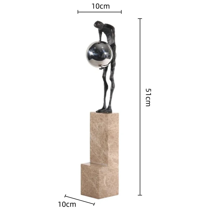 DecorBites™ Gymnast Metal Handicraft Figure Home Decor Figurine Table Sculpture Accessory
