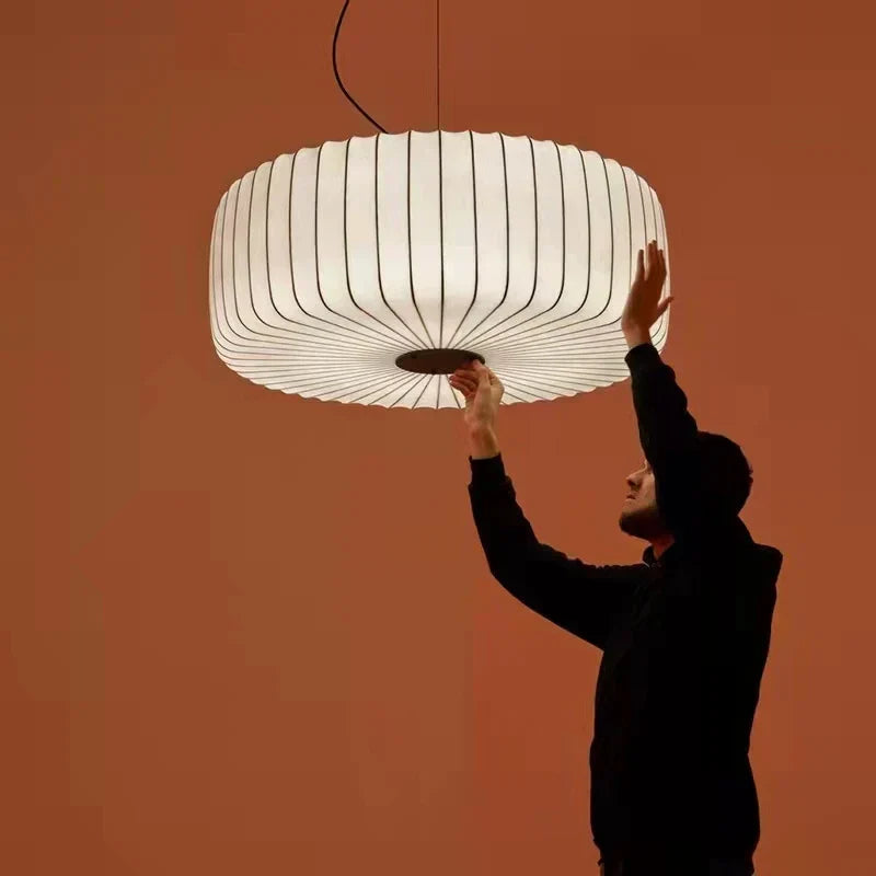 DecorBites™ مصباح معلق قماشي على الطراز الياباني - تصميم إسكندنافي لغرفة المعيشة والمطعم