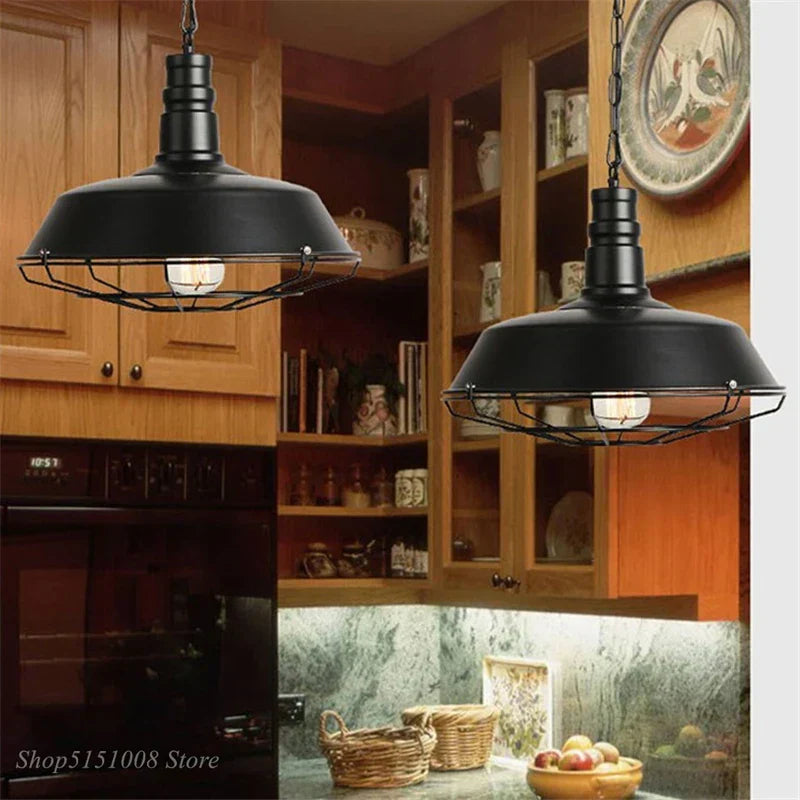DecorBites™ Iron Pendant Lights for Dining Room, Cafe, Clothing Store - Industrial Retro Loft Style