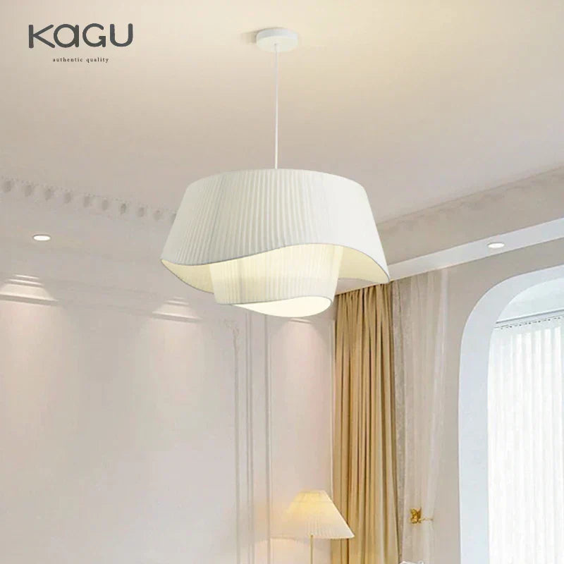 DecorBites™ Cream Fabric Chandelier: Retro Nordic Attic Light for Bedroom, Living Room, Dining Room
