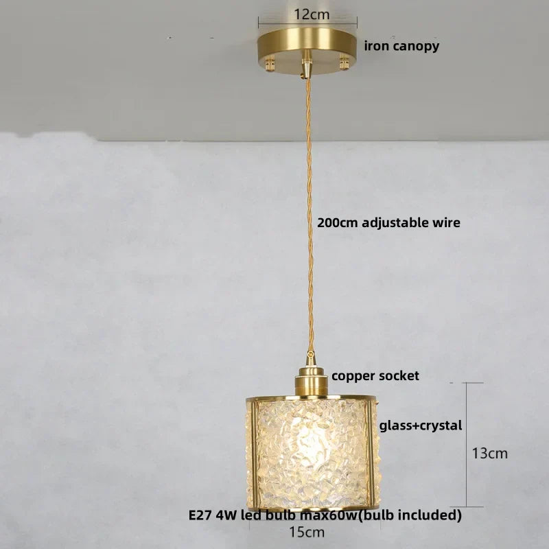 DecorBites™ Crystal Glass LED Pendant Light Fixture for Kitchen Dining Room Bar Luxury Art Decor