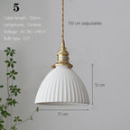 Japanese Ceramic Pendant Light With Copper Finish