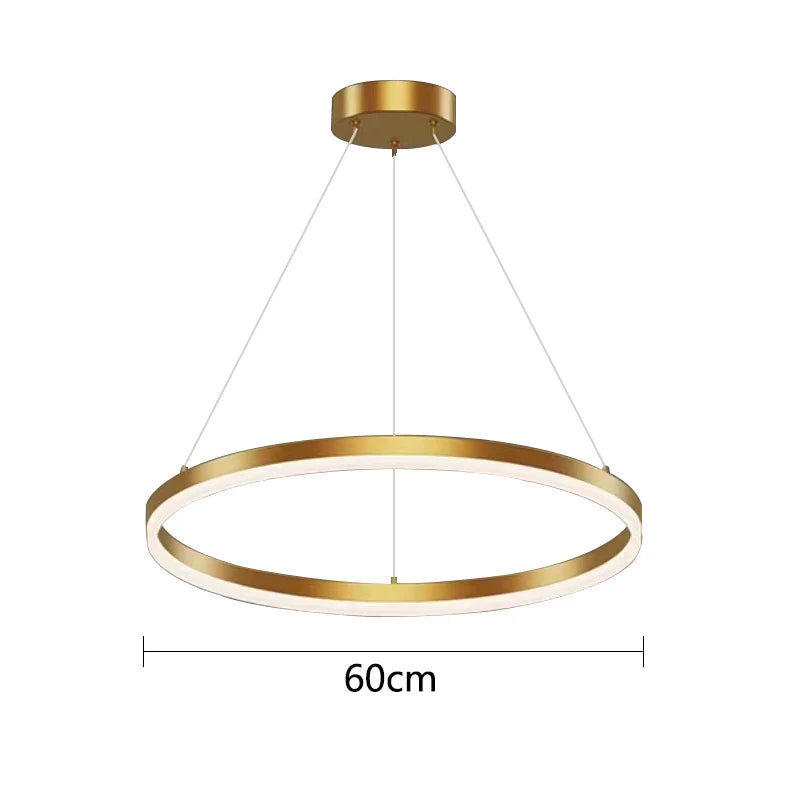 DecorBites™ Gold Ring Pendant Lights Circle Acrylic LED Ceiling Lamp