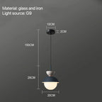Nordic Glass Globe Pendant Light With Iron Finish
