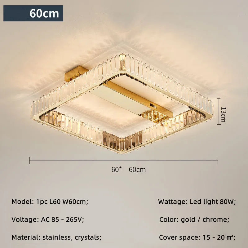 DecorBites™ Crystal Ceiling Chandelier Dimmable LED Lights for Luxury Foyers and Bedrooms